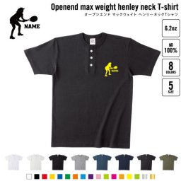 女子テニスプレーヤー  名入れヘンリーネックTシャツ ヘンリーネック 名入れTシャツ 首元ネコ目ボタン ボタンTシャツ 首元アクセント メンズ レディース    テニス