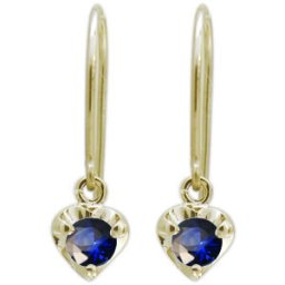 ハート ピアス 一粒 ピアス サファイア 10金 フックピアス