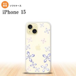 iPhone15 iPhone15 スマホケース 背面ケースソフトケース 花柄 カット 紫 2023年 9月発売 nk-i15-tp077