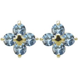 アクアマリンサンタマリア 十字架  ピアス クロス ピアス K10