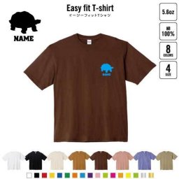 カメ  名入れイージーフィットTシャツ ビッグシルエット ワイドTシャツ ゆったりめ ラージ 韓国風 アメカジ トレンド レイヤード だぼだぼ B系 ストリート系