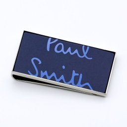 【名入れ無料】ポールスミス Paul Smith マネークリップ シグネチャーロゴ ネイビー MONE/GLOGO 47 送別会 誕生日 お中元 結婚祝い 結婚式 高級 父の日 母の日 ホワイトデー