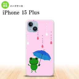 iPhone15 plus iPhone15 plus スマホケース 背面ケース ハードケース 傘 カエル ピンク 2023年 9月発売 nk-i15pl-677