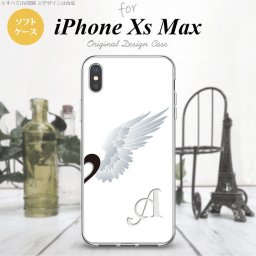iPhoneXsMax iPhone XS Max スマホケース ソフトケース 翼 ペア 右 白 +アルファベット メンズ レディース nk-ixm-tp478i