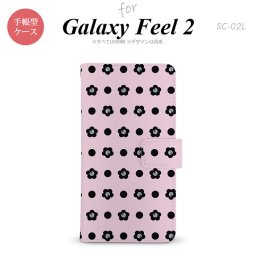 Galaxy Feel 2 手帳型 スマホ ケース カバー ギャラクシー ドット・花柄 ピンク【ギャラクシー フィール 2,Galaxy,Feel,2,docomo,ドコモ,メール便 送料無料】