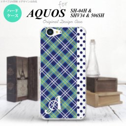【SHV34】【スマホケース/スマホカバー】【アクオス セリエ】SHV34 スマホケース AQUOS SERIE ケース アクオス セリエ イニシャル タータン・ドット 青 nk-shv34-1534ini【メール便送料無料】