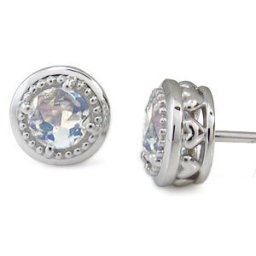 ロイヤルブルームーンストーン・ミル打ち・ピアス・K18・ロイヤルブルームーンストーンピアス・ハート