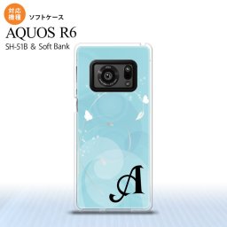 SH-51B AQUOS R6 AQUOS R6 スマホケース ソフトケース バタフライ 蝶 A 青 +アルファベット メンズ レディース nk-r6-tp203i