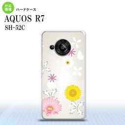 SH-52C AQUOS R7 スマホケース 背面ケース ハードケース 花柄 ミックス B 白 2022年 7月発売 nk-r7-274