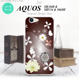 【SHV34】【スマホケース/スマホカバー】【アクオス セリエ】SHV34 スマホケース AQUOS SERIE SHV34 カバー アクオス セリエ 花柄・ミックス（B） 茶 nk-shv34-276【メール便送料無料】