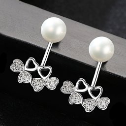 ピアス 両耳用 キュービックジルコニア 淡水パール シルバー925 ホワイト ピンク パープル シルバー スタッド 中粒 上品 大人 フラワー 花 バックキャッチ pe0049