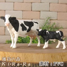 動物　置物 リアル　ミニチュア　牛の親子の置物　Ａタイプ　２点セット　　アニマルオブジェ　ガーデン　オーナメント　店舗　カウンター　装飾　オブジェ　インテリア　玄関先　庭　　ウシ好きさん人気ギフト　動物人気ギフト　クリスマスプレゼント　お誕生日祝い　母の日人気　父の日人気　敬老の日人気