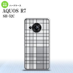 SH-52C AQUOS R7 背面ケース カバー ステンドグラス風 おしゃれ チェック ホワイト ステンドグラス風 かわいい おしゃれ  nk-r7-sg46