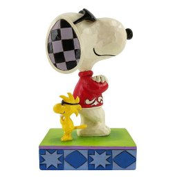 ジムショア Jim Shore スヌーピー＆ウッドストック クール バック 置物 フィギュア 人形 6010115 ピーナッツ Peanuts 木彫り調 インテリア