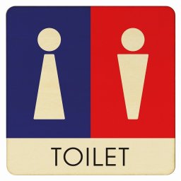 14x14cm トイレ 御手洗 TOILET トイレマーク F1 男女 ピクトサイン 木製ドアサイン ドアプレート インテリア 施設 案内