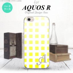【SH03J】【スマホケース/スマホカバー】【アクオス R】SH03J スマホケース AQUOS R ケース アクオス R イニシャル スクエア 黄 nk-sh03j-1364ini【メール便送料無料】