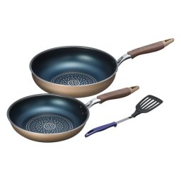 実りの秋の贈り物 IH対応フライパン26cm&いため鍋28cm（ターナー付） ブラナーノ2 いため鍋:4.4L 本体:アルミニウム合金（内面フッ素樹脂加工ダイヤモンドコート･外面焼付塗装）、底面:ステンレス鋼