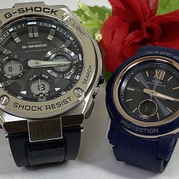 恋人たちのGショックペア G-SHOCK BABY-G ペアウォッチ  カシオ 2本セット  電波ソーラー GST-W110-1AJF BGA-2900-2AJF  ラッピング無料 手書きのメッセージカード