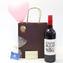 父の日 風船セットワインセット(GOODWINe カベルネ＆シラーズ 赤ワイン750ml ネッド・グッドウィンMW監修(オーストラリア))メッセージカード ハート風船 ミニチョコ付き