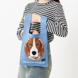 ニットトートバッグ 犬 おしり デザイン マルシェバッグ 13.コーイケル ホンディエ