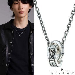 ライオンハート HOWL タテガミ カービング ダブルリング ネックレス シルバー925 メンズ ブランド LION HEART