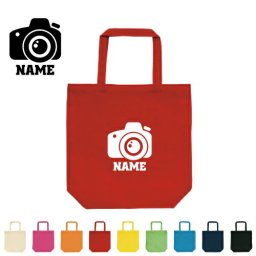 「写真部2」お名前入りトートバッグMサイズ/部活 卒団記念品 名入れ 部活 母の日 母の日プレゼント 新生活 新学期名前入り プレゼント 中学生、エコバッグ、一眼レフ カメラ【entm】