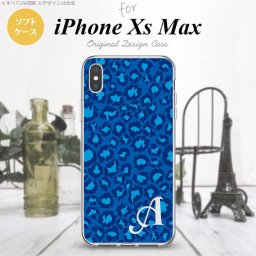 iPhoneXsMax iPhone XS Max スマホケース ソフトケース 豹柄 B 青 +アルファベット メンズ レディース nk-ixm-tp896i