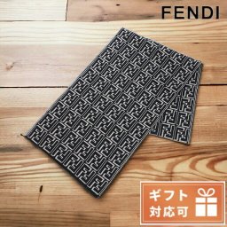 フェンディ マフラー メンズ FENDI イタリア FXS124 ブラック ベージュ系 小物 プレゼント 実用的