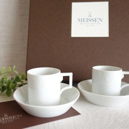 マイセンホワイト コーヒーカップ&ソーサーペア お買い得【マイセン】 マイセンホワイト デミタスカップ/ソーサーペア 【結婚祝】【出産祝】【退職祝】【引越祝】【還暦祝】【記念品】父の日ギフト