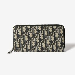 Dior ディオール ロングジップウォレット 2ESBC252YSE OBLIQUE オブリーク 長財布 レディース 財布 小物 ベージュ & ブラック