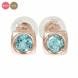 四角 ピアス 18金 誕生石 花以外 2025
