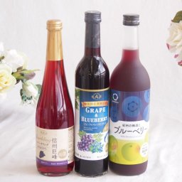 リキュール特集3本セット(スパークリング信州巨峰 グレープ&ブルーベリーワイン 紀州ブルーベリー梅酒) 500ml×2本 720ml×1本