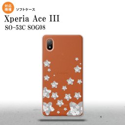SO-53C SOG08 ワイモバイル Xperia Ace III スマホケース 背面ケースソフトケース 花柄 サクラ D クリア グレー 2022年 6月発売 nk-so53c-tp187