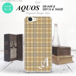【506SH】【スマホケース/スマホカバー】【アクオス Xx3】506SH スマホケース AQUOS Xx3 ケース アクオス Xx3 イニシャル チェックB ベージュ nk-506sh-444ini【メール便送料無料】
