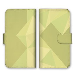 ＼全機種対応／ スマホケース 手帳型 スマホカバー 手帳タイプ スマートフォン ケース カバー 図形 パターン 立体的 イエロー かわいい おしゃれ かっこいい カードホルダー付き カード収納 合皮 合成レザー