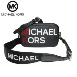 マイケルコース アウトレット Michael Kors ショルダーバッグ 35S9SLCM1V PVC ロゴ クロスボディ / ショルダー LACEY / SM CAMERA BAG / BLK/WHT【レディース】