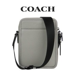 送料無料 コーチ COACH アウトレット 誕生日 メンズ バッグ ショルダーバッグ CAT81 QBDOY(ダヴ グレー) グレー (男性 ブランド プレゼント シンプル ミニバッグ 2WAY 斜めがけ レザー 小さめ )