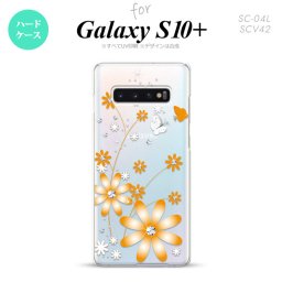 SC-04L SCV42 Galaxy S10+ スマホケース ハードケース 花柄 ガーベラ オレンジ メンズ レディース nk-s10p-801