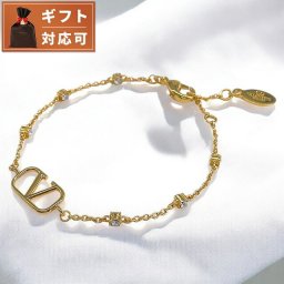 ヴァレンティノ VALENTINO 5W2J0W24 YCW MH5 Vロゴ シグネチャー メタル クリスタル ブレスレット ゴールド レディース アクセ MINI VLOGO SIGNATURE BRACELET
