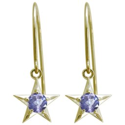 星ピアス スターピアス タンザナイト 10金 フックピアス