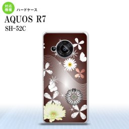 SH-52C AQUOS R7 スマホケース 背面ケース ハードケース 花柄 ミックス B 茶 2022年 7月発売 nk-r7-276