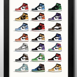 ナイキ Nike スニーカー A3 サイズ ポスター アート おしゃれ 絵画 インテリア 北欧 イラスト マット紙 艶消し アートパネル 額 フレーム デザイン 壁掛け ギフト 新築祝い ディスプレイ 引越し祝い　新生活　空間デザイン 