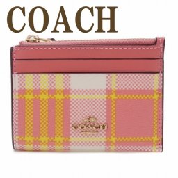 コーチ COACH 財布 レディース キーケース キーリング コインケース カードケース 定期入れ 小銭入れ チェック ピンク C8684IMTVT 【ネコポス】 ブランド 人気