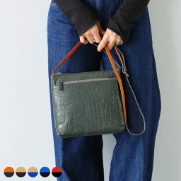 クロコダイル ショルダー バッグ バイカラー マット 加工 レディース 斜めがけ ポシェット サコッシュ 本革 ワニ革 鰐革 リアルレザー ブルー ネイビー グレー ブラウン ブラック 小さめ お出掛け 母 女性 クリスマス ギフト プレゼント (06001887r) 敬老 定年退職 バレンタイン 成人祝い