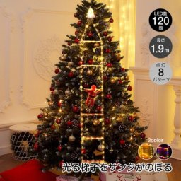 LEDイルミネーション クリスマス サンタクロースつき 1.9m リモコン 点灯切り替え 4段階 調光 8パターン 外装 エクステリア 窓 壁 外壁 玄関 冬 家族 お正月 子供 冬休み 会社 大掃除 和み 新発売 残りわずか