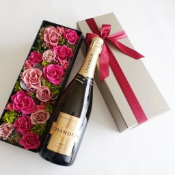夏ギフト お中元 ワイン ギフト シャンドン ブリュット スパークリングワイン 国内正規品 プリザブドフラワー ギフト