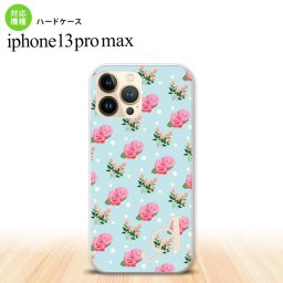 iPhone13ProMax iPhone13 Pro Max ケース ハードケース 花柄 バラ ドット 水色 +アルファベット iPhone13 プロ マックス 6.7インチ おしゃれ かわいい メンズ レディース キッズ デザインたくさん nk-i13pm-241i