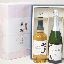 父の日贈り物 感謝の贈り物ボックス 国産ウィスキー 知多と国産ワインセット(MdV オアシス3 白スパークリングワイン辛口(長野県)750ml知多シングルモルト700ml