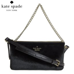 ケイト・スペード アウトレット kate spade ショルダーバッグ WKRU5592-001 tillie / dawn place velet ベルベット × レザー チェーンショルダー / 斜め掛け 2WAY ショルダー black(001):ブラック 