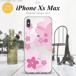 iPhoneXsMax iPhone XS Max スマホケース ソフトケース 花柄 サクラ B クリア ピンク メンズ レディース nk-ixm-tp057